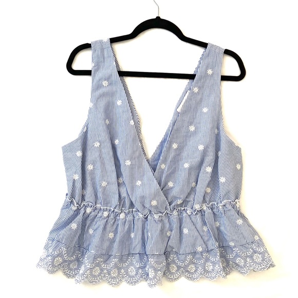 Forever 21+ Sleeveless Ruffle Crop Top 1x - Picture 1 of 5